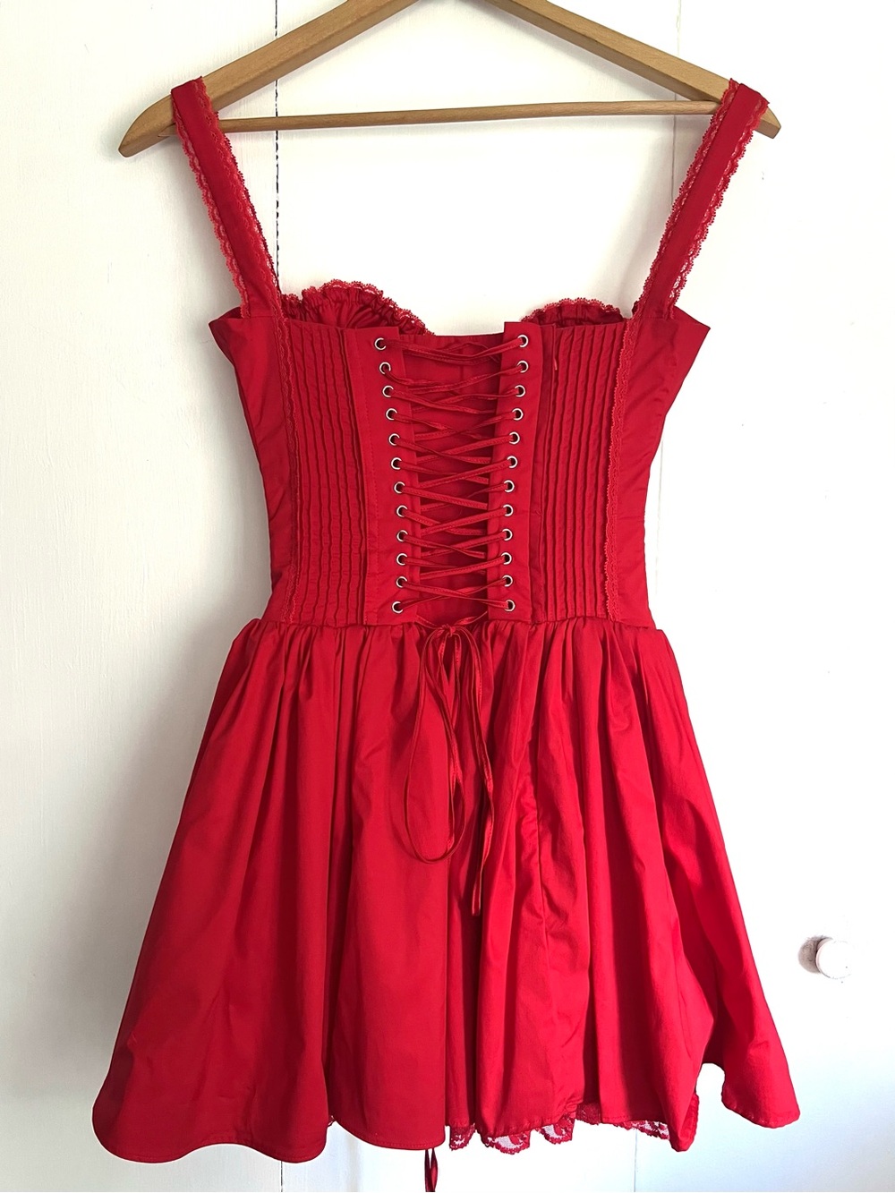House of CB Pietra Cherry Red Corset Lace Mini Dress - XS Extra Small - Picture 6 of 11